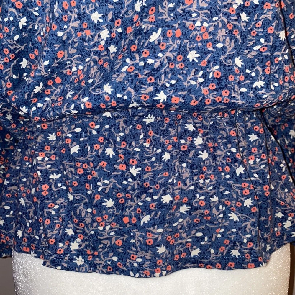 Lucky Brand Floral Peplum Waist Blouse - Picture 3 of 15